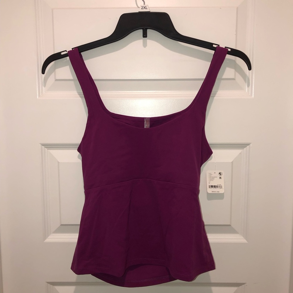 New Free People FP Movement Never Better Mulberry Long Tank Top Bra Shirt sz L - Picture 5 of 7